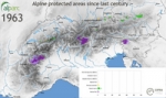 The development of the alpine protected areas since the 20th century – a graphical animation